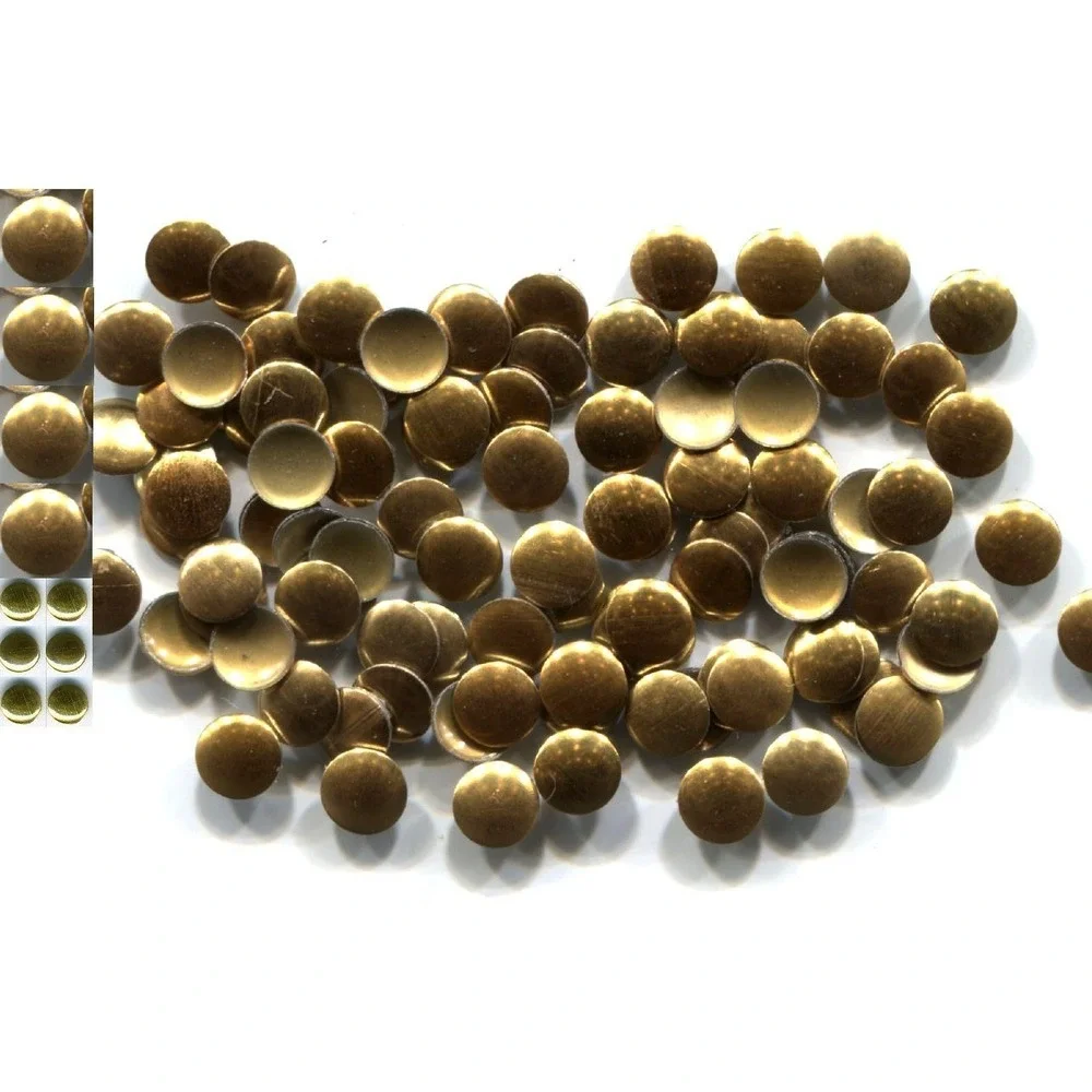 ROUND Smooth‎ Nailheads 2mm Hot Fix GOLD 144 PC  1 gross